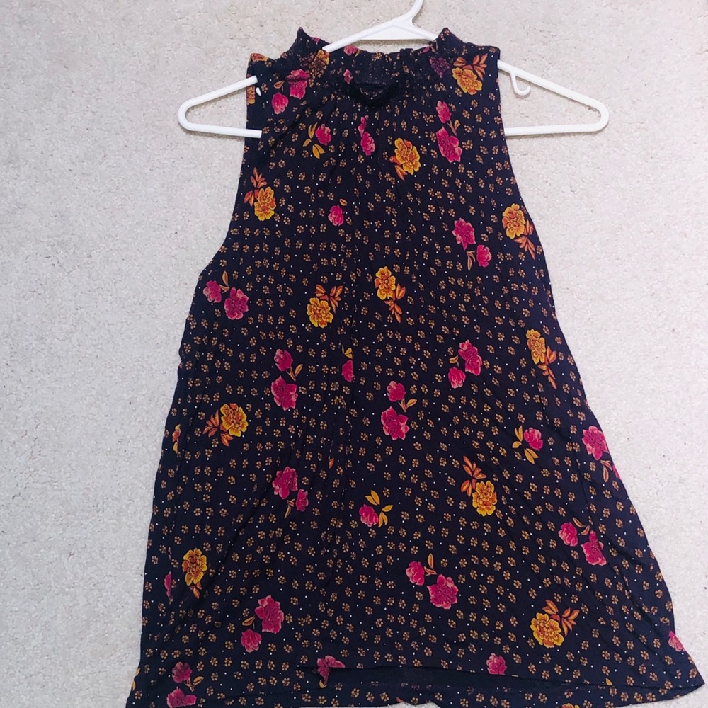 LOFT purple floral sleeveless top